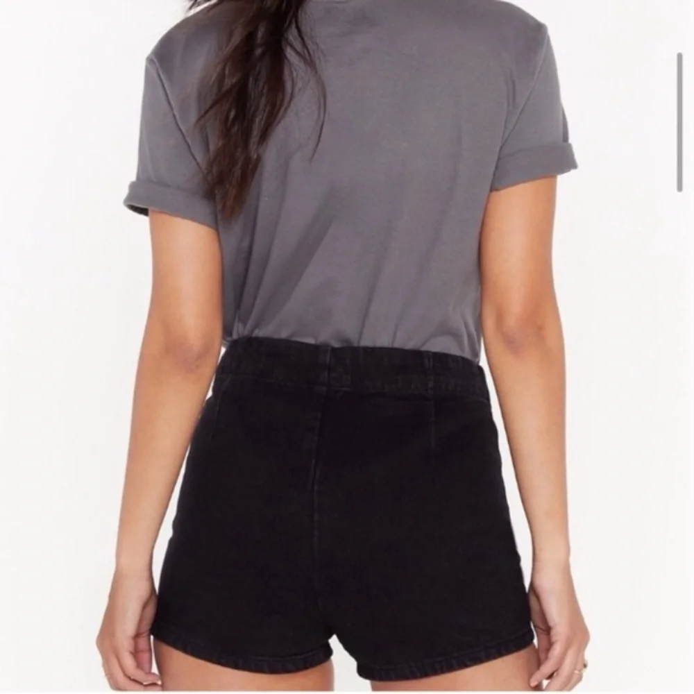 Brave Soul Denim Studio Mindy High Waisted Lace up Shorts Black 10/38 - Picture 4 of 11
